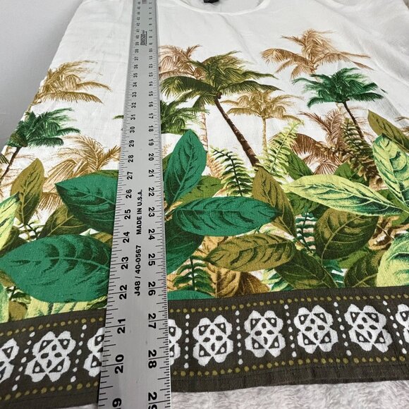 JM Collection Womens Tropic Retreat Palm Print Linen Blend Blouse Top XXL New - Picture 10 of 10